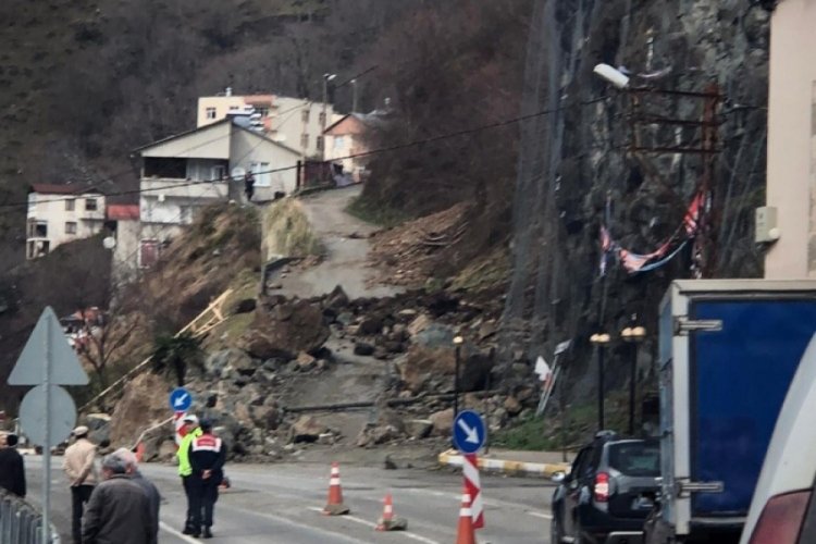 Giresun'da heyelan meydana geldi