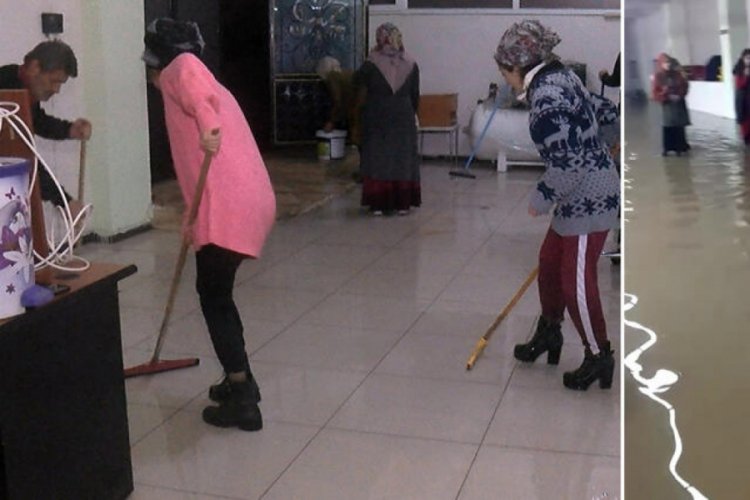Fabrika su altında kalınca iş&ccedil;iler seferber oldu