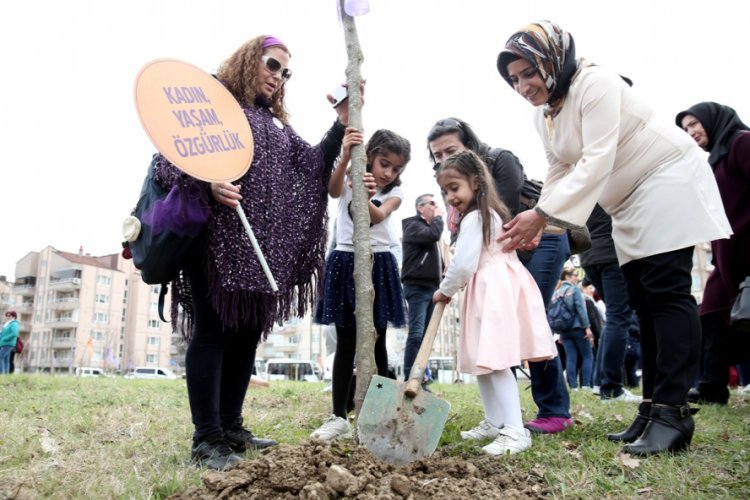 Bursa Nil&uuml;fer'de kadınlardan "Mor Fidanlık"