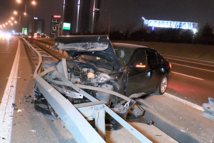 TEM'de trafiğini kilitleyen kaza