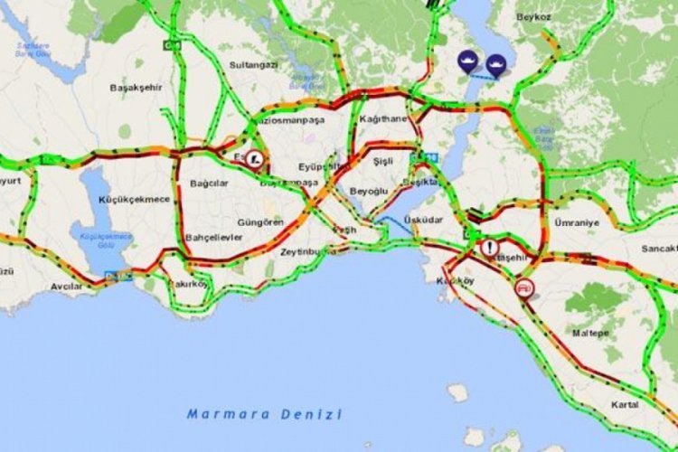 İstanbul'da trafik yoğunlu y&uuml;zde 62'ye ulaştı