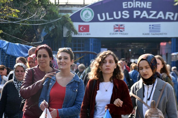Edirne'de, Bulgar ve Yunan turistlerin alışveriş yaptığı pazar kapatıldı