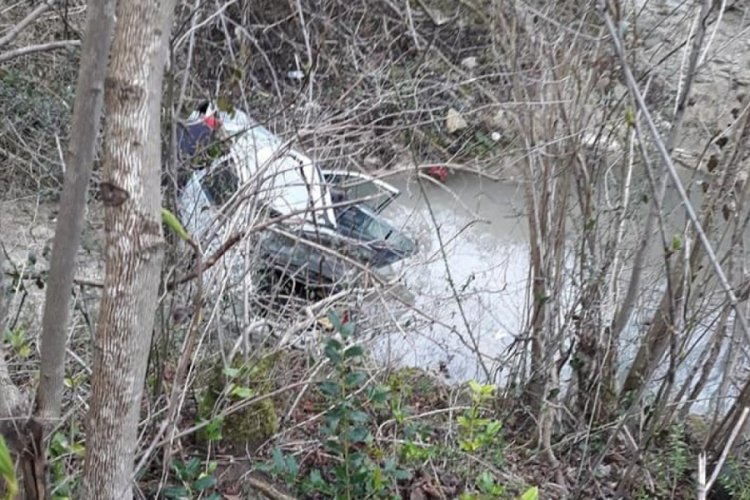 Ordu'da otomobil dereye u&ccedil;tu