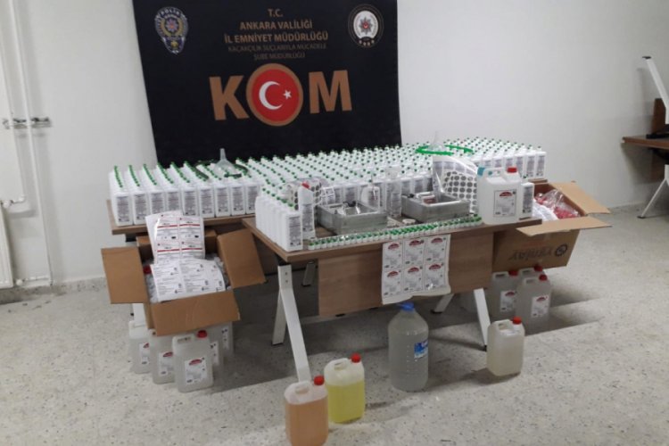 Ankara'da sahte dezenfektan &uuml;retimine 4 tutuklama