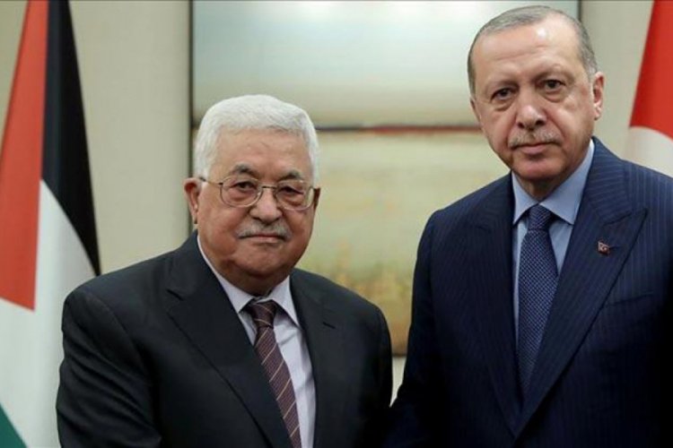 Cumhurbaşkanı Erdoğan, Filistin Devlet Başkanı ile g&ouml;r&uuml;şt&uuml;