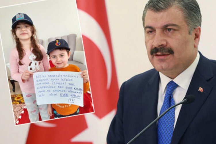 Bakan Koca'dan &ccedil;ok &ouml;zel 'Evde Kal' paylaşımı