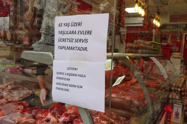 Bursa'da esnaf 65 yaş &uuml;st&uuml; vatandaşlar i&ccedil;in seferber oldu