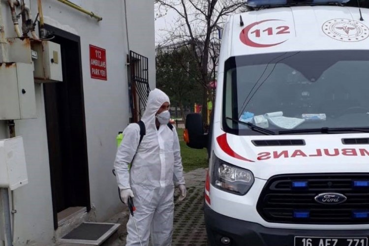 Bursa'da sağlık kurumları dezenfekte ediliyor