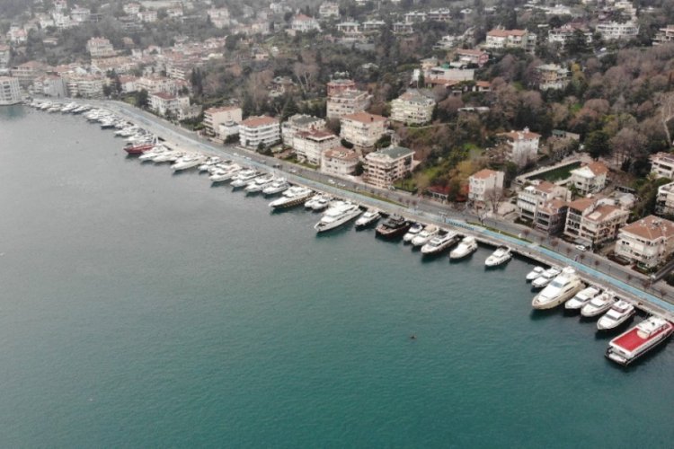 Boş kalan Arnavutk&ouml;y-Bebek sahili havadan g&ouml;r&uuml;nt&uuml;lendi