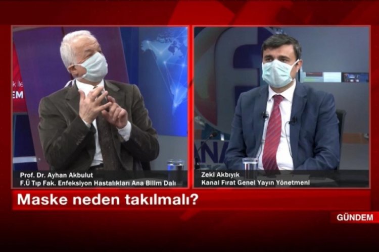 Televizyon programını maske takıp yaptılar
