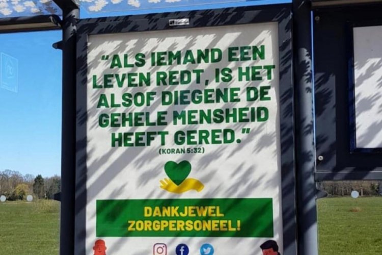 Hollanda'da sağlık &ccedil;alışanlarına Kur'an-ı Kerim'den ayetle teşekk&uuml;r