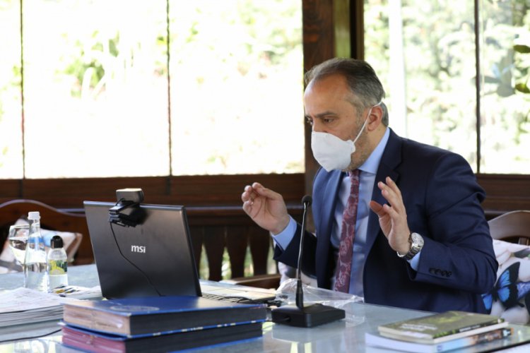 Bursa Büyükşehir Belediye Başkanı Aktaş, video konferans ile BOSİAD'a konuk oldu