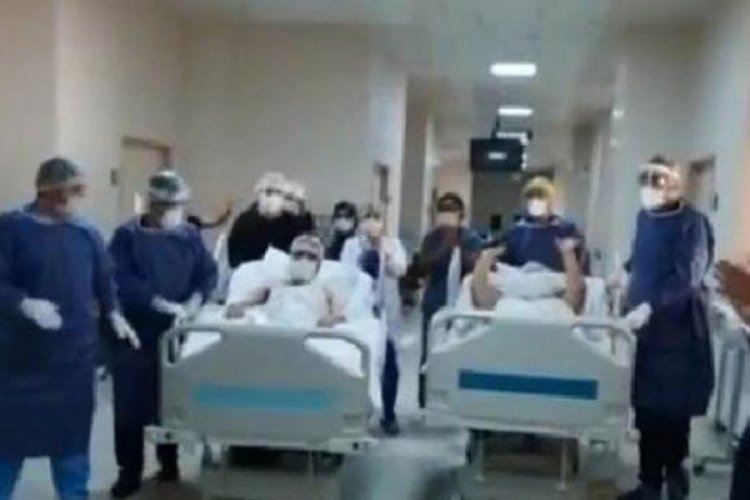 Coronayı yenen 2 kişi alkışlarla taburcu edildi