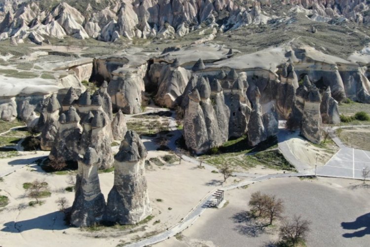 Hayalet şehir kapadokya havadan g&ouml;r&uuml;nt&uuml;lendi