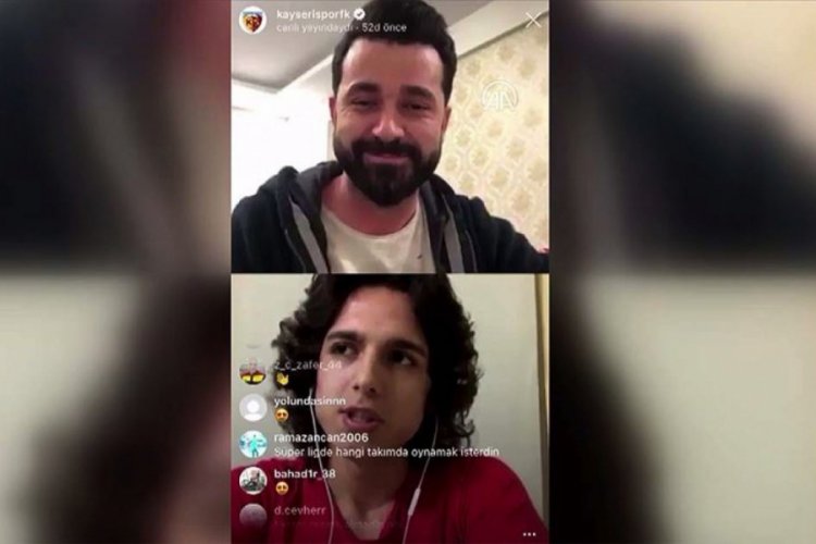 Kayserispor taraftarı futbolculara &ouml;zlemini sosyal medyadaki canlı yayınlarla gideriyor