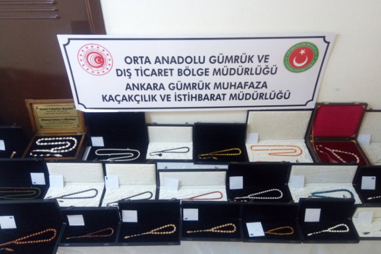 Ankara'da 1 milyon lira değerinde tespih ve doğal taş ele ge&ccedil;irildi