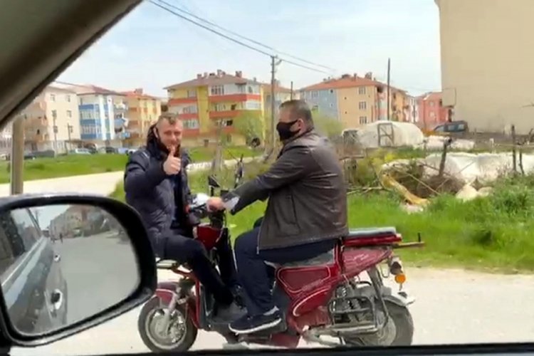 'Sosyal mesafeye uyuyoruz' diyerek motosikletle yolculuk yapanlara para cezası
