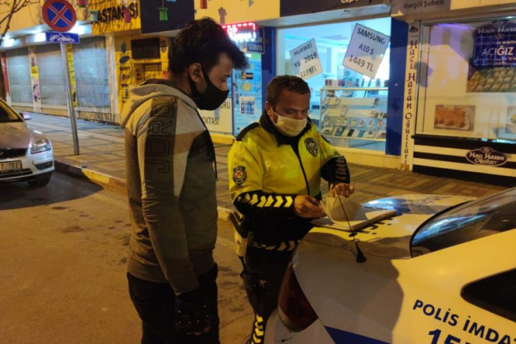 Bursa'da yasağın ilk saatlerinde ilk ceza kesildi