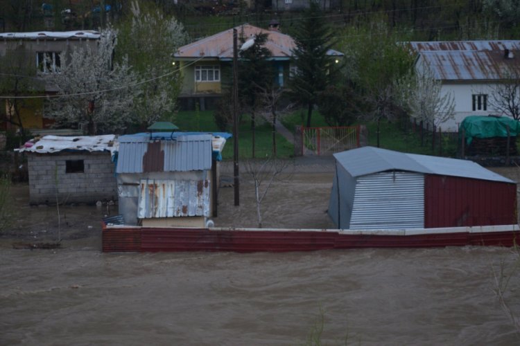 Aşırı yağışlar nedeniyle Habur &ccedil;ayı taştı
