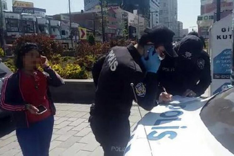 Meydanda maskesiz dolaşan kadına 3 bin 150 TL ceza