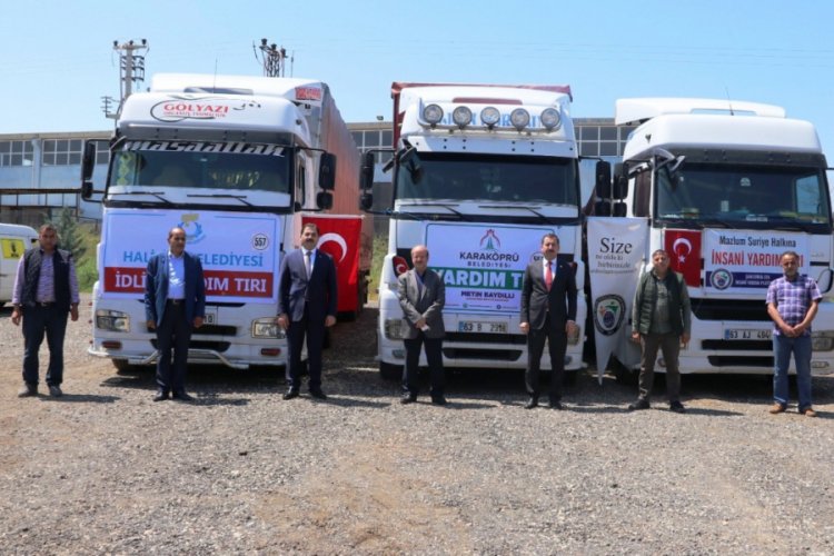Şanlıurfa'dan İdlib'e 3 tır yardım