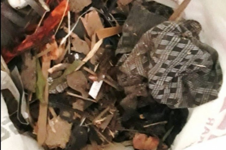 Gasp edilen altınlar, &ccedil;&ouml;p torbasından &ccedil;ıktı