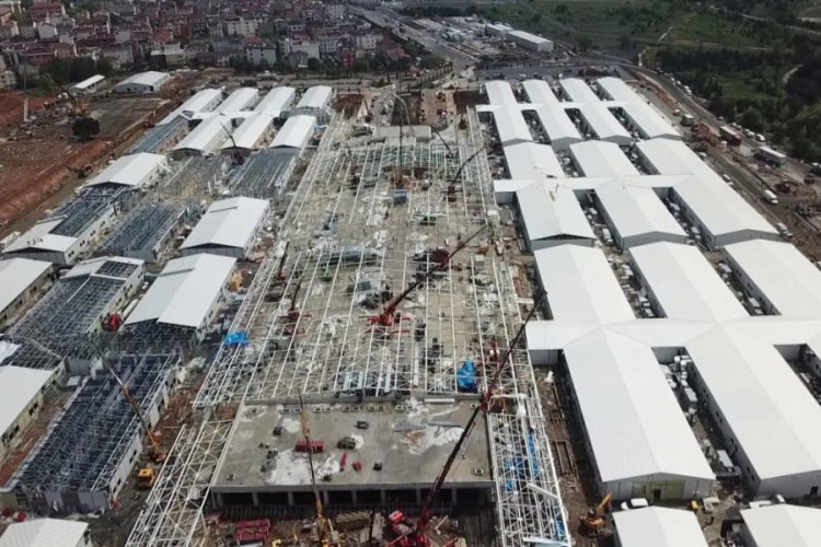 Sancaktepe'deki hastane inşaatında son durum havadan fotoğraflandı