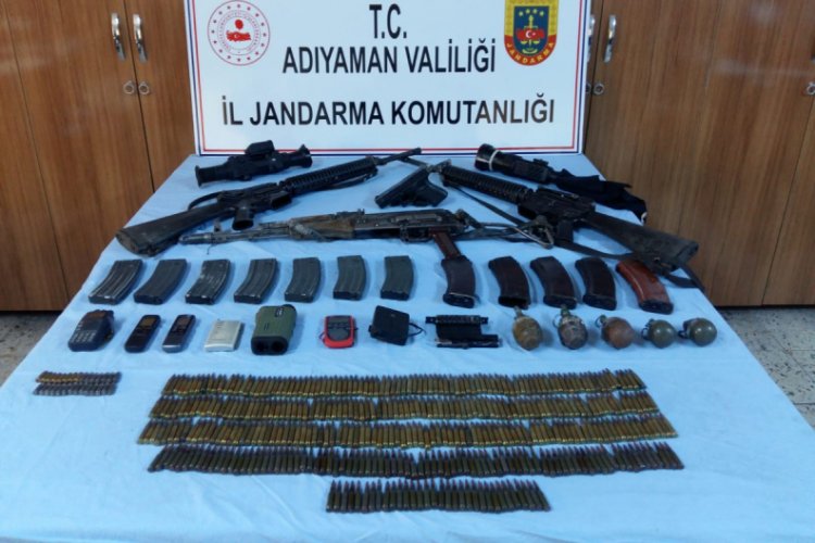 Adıyaman'da ter&ouml;ristlere ait &ccedil;ok sayıda m&uuml;himmat ele ge&ccedil;irildi