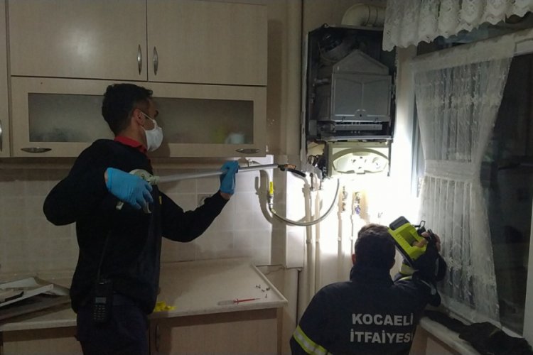 Kombiye giren yavru sincabı itfaiye &ccedil;ıkardı