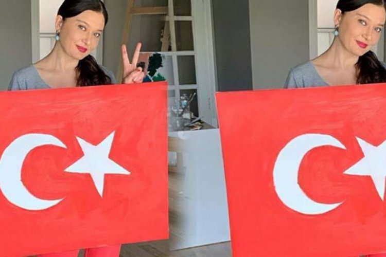 Nurg&uuml;l Yeşil&ccedil;ay bayrağını kendisi yaptı