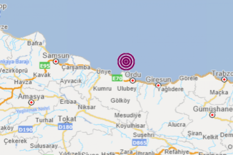 Karadeniz'de korkutan deprem
