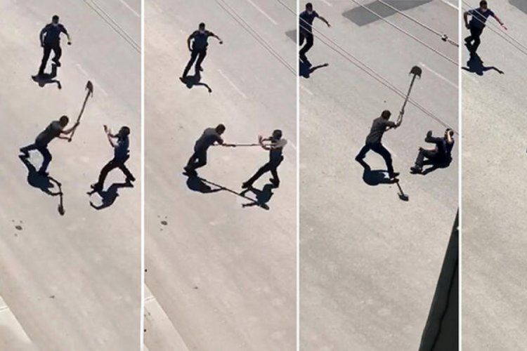 Ambulansa taş atıp, polisin başına k&uuml;rekle vurdu
