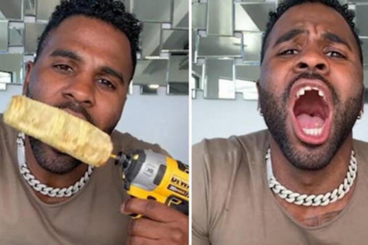Jason Derulo, TikTok &ccedil;ekerken dişlerini par&ccedil;aladı!