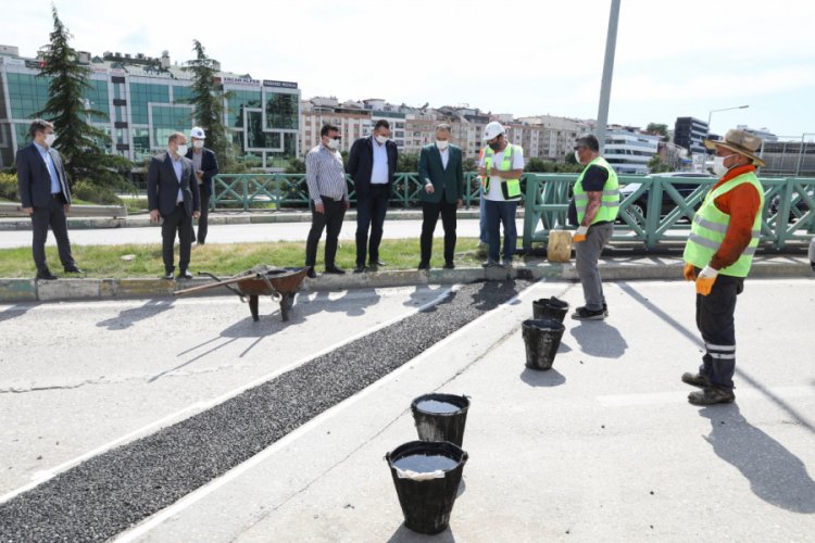 Bursa'da k&ouml;pr&uuml;l&uuml; kavşaklarda geniş &ccedil;aplı &ccedil;alışma
