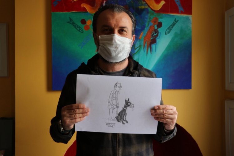 Koronavir&uuml;s&uuml; karikat&uuml;rlerine taşıdı