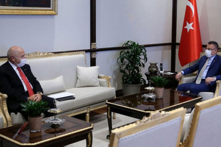 Fuat Oktay, TFF Başkanı &Ouml;zdemir'i kabul etti