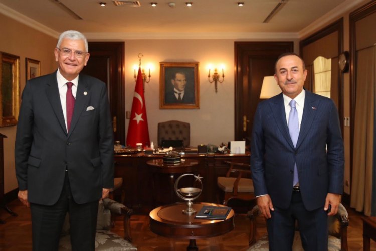 &Ccedil;avuşoğlu, BM Genel Kurul Başkanlığı'na se&ccedil;ilen Bozkır ile g&ouml;r&uuml;şt&uuml;