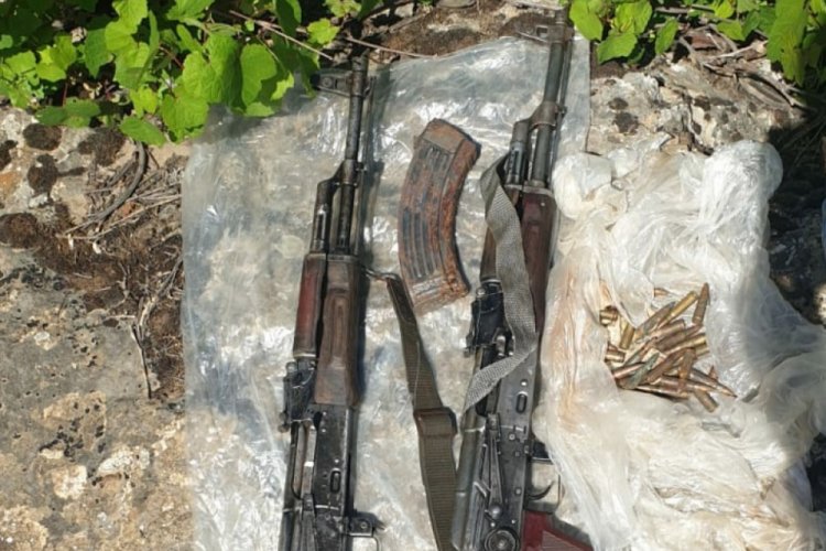 PKK'lı ter&ouml;ristlere ait silah ve m&uuml;himmat ele ge&ccedil;irildi