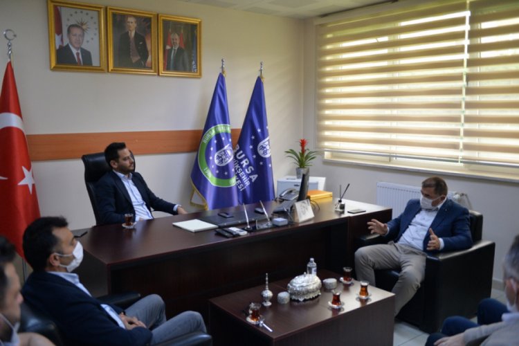 Musa Aydın'dan Bursa B&uuml;y&uuml;kşehir Belediyespor Kul&uuml;b&uuml; Başkanı Din&ccedil;er'e ziyaret
