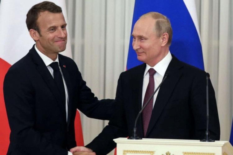 Putin, Macron ile g&ouml;r&uuml;şt&uuml;