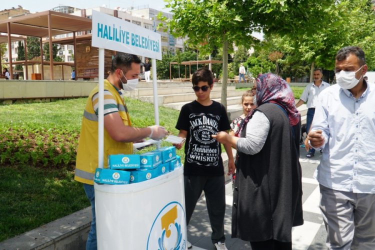 Şanlıurfa'da &uuml;cretsiz maske dağıtımı s&uuml;r&uuml;yor