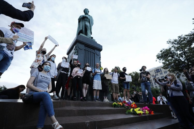 Rusya'da anayasa değişikliği referandumu protesto edildi