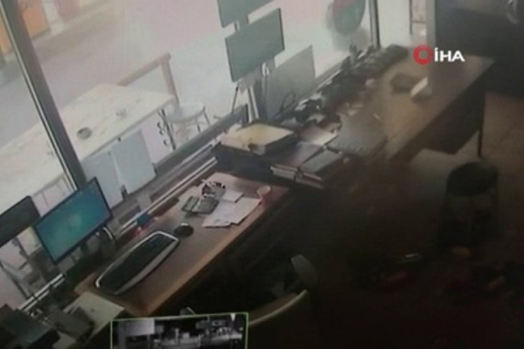 Patlama anında yaşananlar g&uuml;venlik kameralarına yansıdı