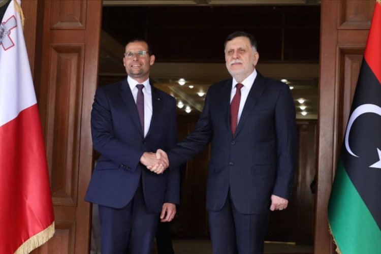 Libya Başbakanı Serrac Malta'da Başbakan Abela ile g&ouml;r&uuml;şt&uuml;