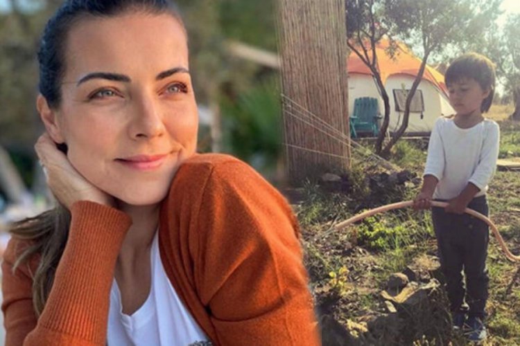 Burcu Kara, &ccedil;alışkan oğlunu paylaştı
