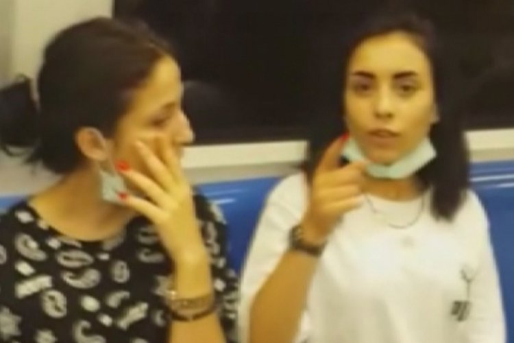 Metroda maske takmama kavgası!