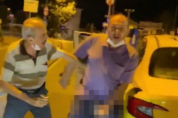 Yol kapatıp ter&ouml;r estiren taksiciden iğren&ccedil; tepki!