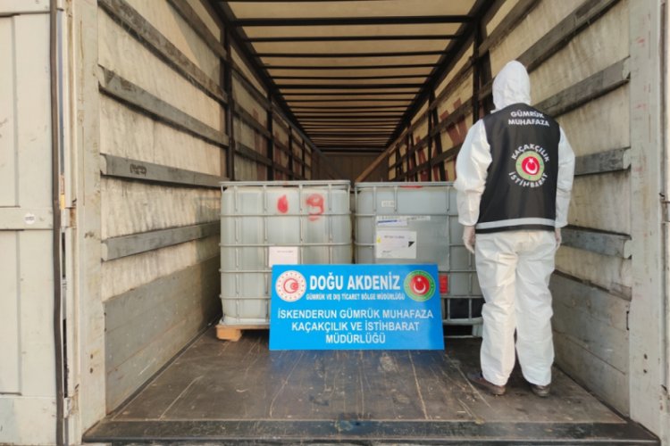 İskenderun'da ka&ccedil;ak akaryakıt ve kimyevi madde ele ge&ccedil;irildi