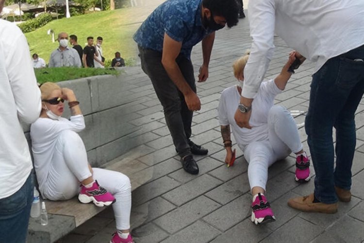Taksim'de 2 erkek, bir kadını tekme tokat darp etti