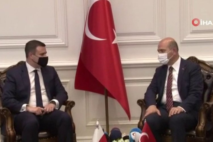 İ&ccedil;işleri Bakan Soylu Maltalı mevkidaşı ile g&ouml;r&uuml;şt&uuml;